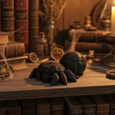 ARAÑA ARTICULADA CON ABDOMEN CALAVERA