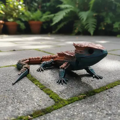 COCODRILO LAGARTO ARTICULADO TRICOLOR