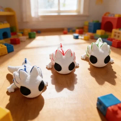 PACK MINI AXOLOTES ARTICULADOS x3u