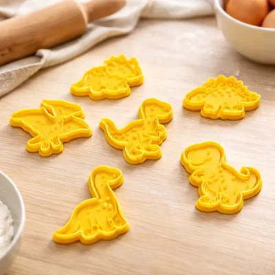 DINOSAURIOS CORTANTES Y MARCADORES V2 PACK 6 PIEZAS (5CM)