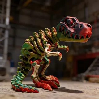 DINOSAURIO ESQUELETO TIRANOSAURIO REX ARTICULADO TRICOLOR