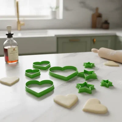 CORAZONES + ESTRELLAS CORTANTES PACK 8 PIEZAS