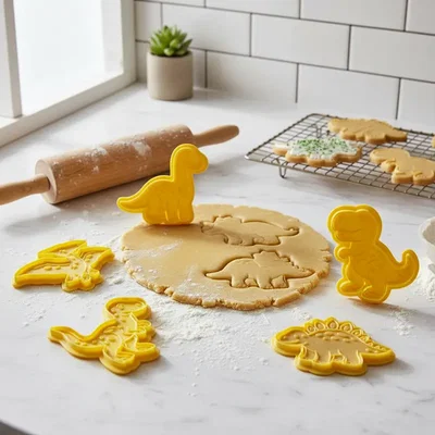 DINOSAURIOS CORTANTES Y MARCADORES V2 PACK 6 PIEZAS