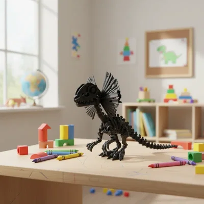 DINOSAURIO ESQUELETO DILOPHOSAURUS ARTICULADO