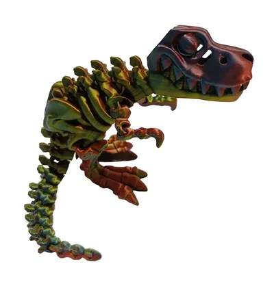 DINOSAURIO ESQUELETO TIRANOSAURIO REX ARTICULADO TRICOLOR