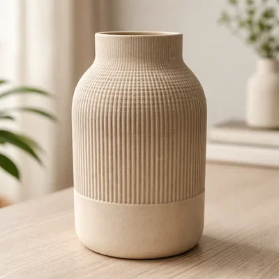  FLORERO JARRON RAYAS ESTILO JAPANDI MADERA IMPRESION 