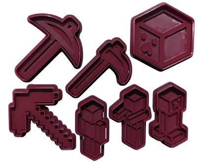 MINECRAFT CORTANTES Y MARCADORES PACK 7 PIEZAS