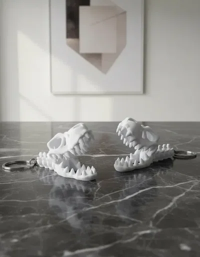 LLAVERO ESQUELETO CABEZA TIRANOSAURIO REX x2u CON/SIN OJOS