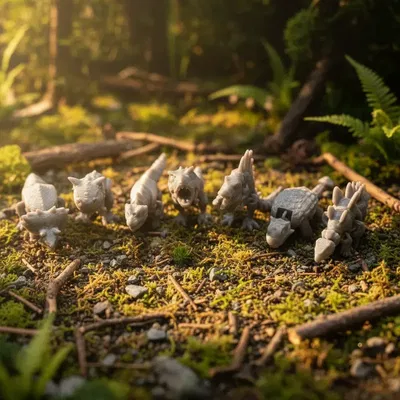 MINI DINOSAURIOS ARTICULADOS PACK x7u (7,5 A 10CM)