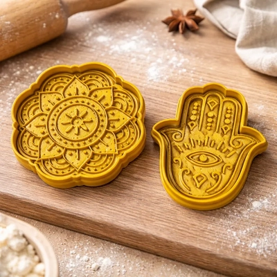 MANDALA + MANO DE FATIMA CORTANTES Y MARCADORES PACK 2 PIEZAS