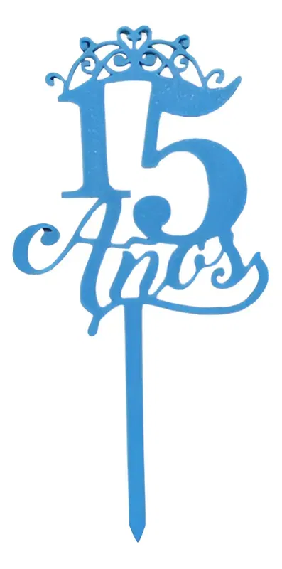 TOPPER 15 AÑOS CORONA IMPRESION 3D