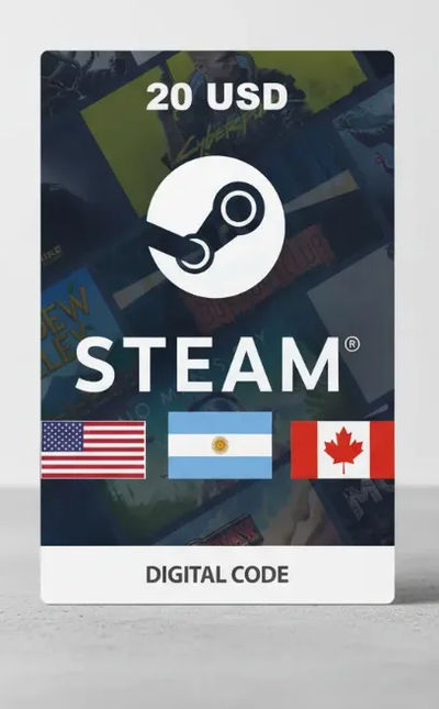 Tarjeta De Regalo STEAM - 20 Usd - EEUU / Canadá / Argentina