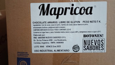 COBERTURA AMARGA RALLADA 57035 X 7KG MAPRICOA