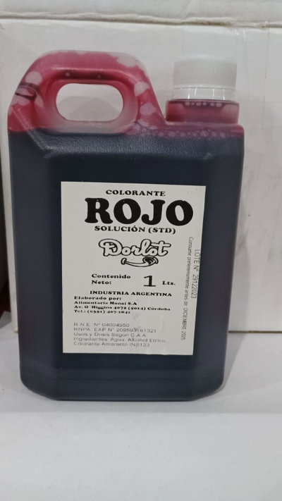 COLORANTE ROJO X 1 LT