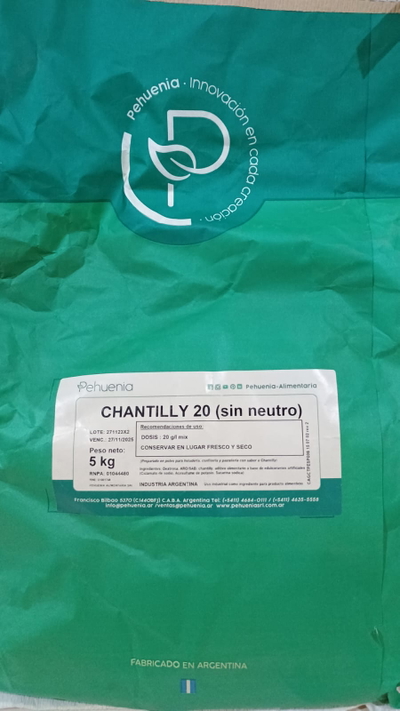CHANTILLY 20 SIN NEUTRO PEHUENIA X 5KG