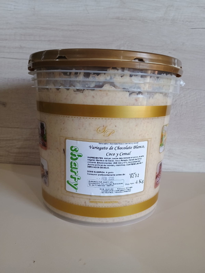 VARIEGATO CHOCOLATE BLANCO COCO CEREAL X 4KG SHARTY