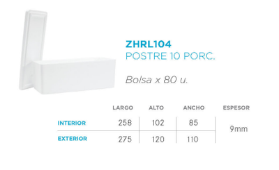 TELGOPOR RECTANGULAR 26X10X10 (10 PORCIONES)