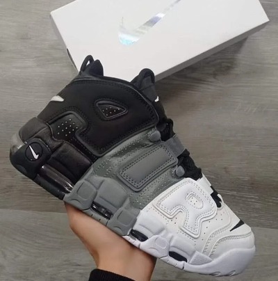 Nike air more up tempo blanca-gris-negro