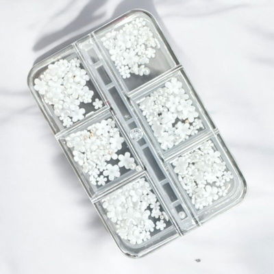 DECORACION FLORES 3D X6 COLOR BLANCO NAEZ DH82044