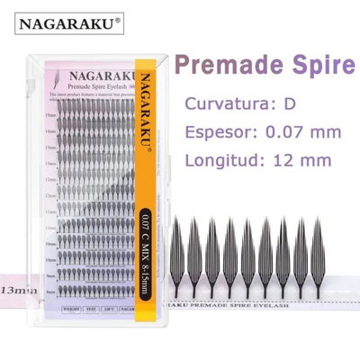 PESTAÑAS NAGARAKU PREMADE SPIRE 0.07D