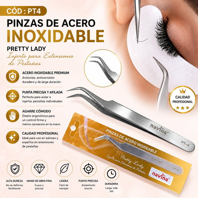 PINZA CURVA PESTAÑAS NAVINA PT-4