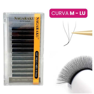 PESTAÑAS MIX 3D W 0.07 CURVA M (LU) NAGARAKU 