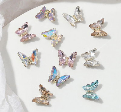  APLIQUES X 12 MARIPOSAS DE PIEDRA SURTIDAS MG-251027