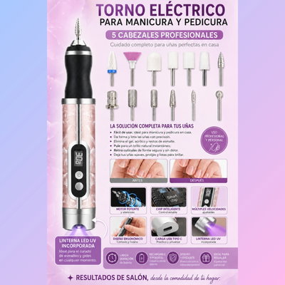 TORNO RECARGABLES CON LINTERNA SALON NAILS