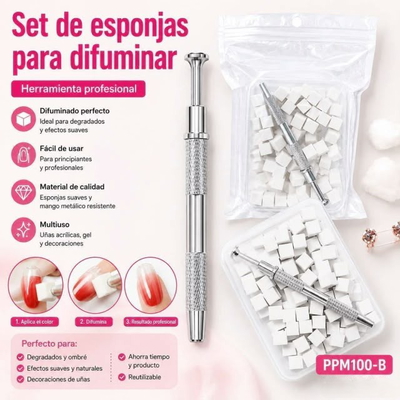 KIT PINZA DE AGARRE CON 50 ESPONJITAS P/DIFUMINADO