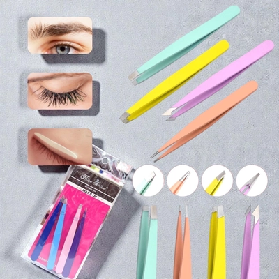 SET X4 PINZAS DEPILAR Y PERFILADO CEJAS 