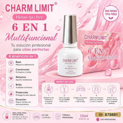ESMALTE 6 EN 1 CHARM LIMIT 15ml HEMA TPO FREE