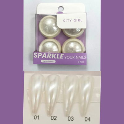 POLVO X4 MICROGLITTER TIPO FLAKES SPARKLE CITY GIRL GO-24023