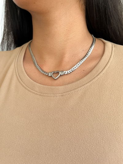 COLLAR HEART SILVER