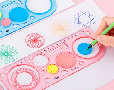 Regla espirógrafa dibujos mandalas colores surtidos x1 unidad (HZ-7111)