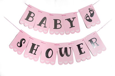 Banderín "Baby Shower" STAMPING ROSA PASTEL