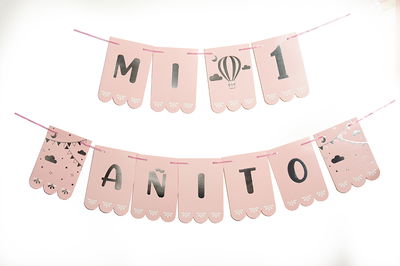 Banderín "Mi 1 añito" ROSA