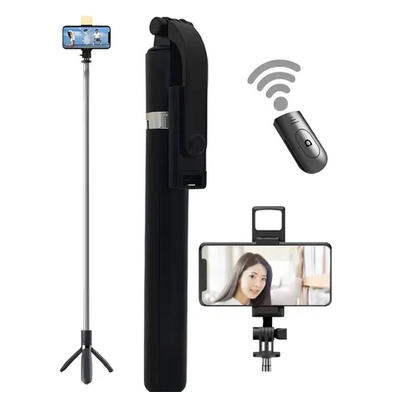 Monopod bastón selfie GRANDE trípode LED con bluetooth y botón (R1S-L)