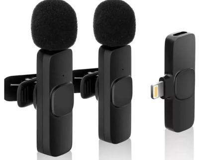 Micrófono para celular CORBATERO INALÁMBRICO IPHONE x2 UNIDADES (3087C)