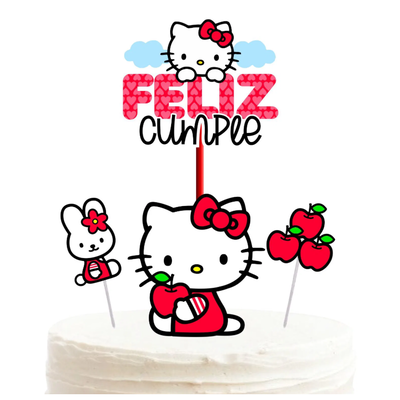 Topper silueta KITTY ROJA