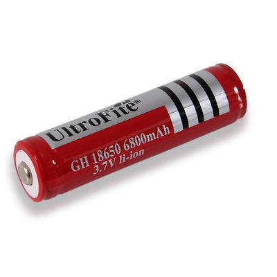 Pila recargable 18650 6800 mAh roja UltroFite