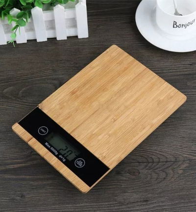 Balanza digital de cocina madera bambú 5kg