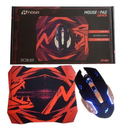 Kit mouse con cable más pad GAMER NOGA -ST-800-