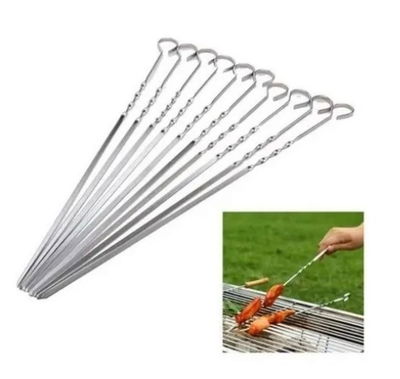 Pinche para brochette de ACERO INOXIDABLE x12 30cm 