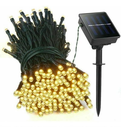 Guirnalda SOLAR 100 LED BLANCO CÁLIDO 10mts.
