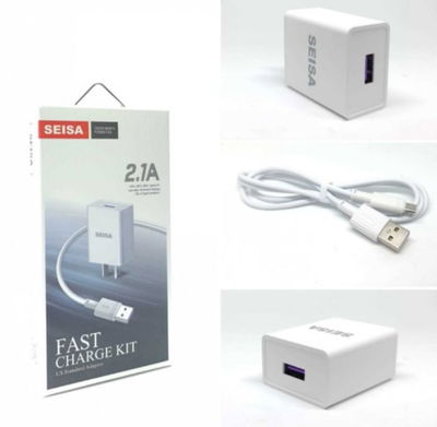 Cargador SEISA con un USB 2.1A MICRO USB-V8 -T-C01V-
