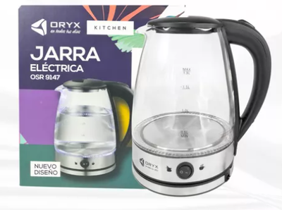 Pava eléctrica de vidrio ORYX de 1,8 litros con corte mate (OSR9147)