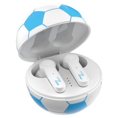 Auricular Bluetooth NOGA táctil en caja celeste (NG-BTWINS30)