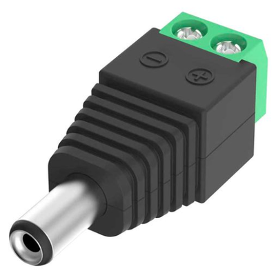 Adaptador DC 5,5 MACHO suelto verde y negro