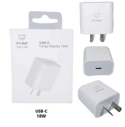 Cabezal TIPO C 220v a USB 18W en caja blanca(TMCC607)