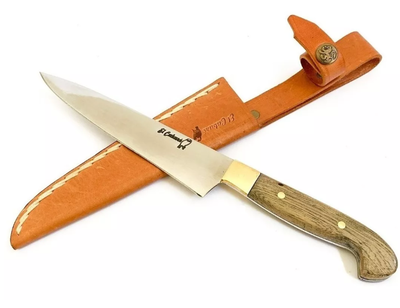 Cuchillo El Carubé con funda de cuero 23cm